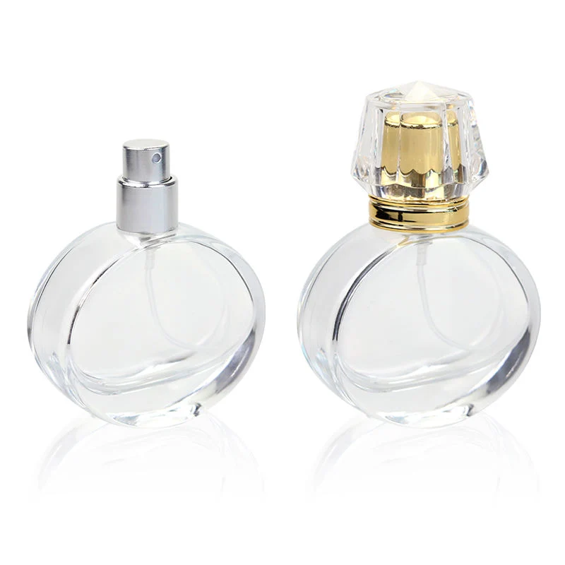 Luxury Frosted 30ml 60ml Flat Round Perfume Glass Bottle