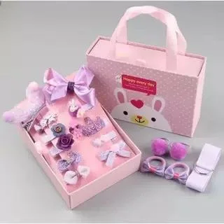 Children's Hair Accessories Gift Box Lovely Hair Ties Hair Clips Set for Kids Girls