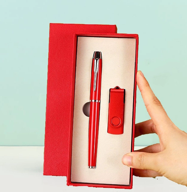 USB Flash Stick Ball Point Pen Gift Set with High quality/High cost performance  Box