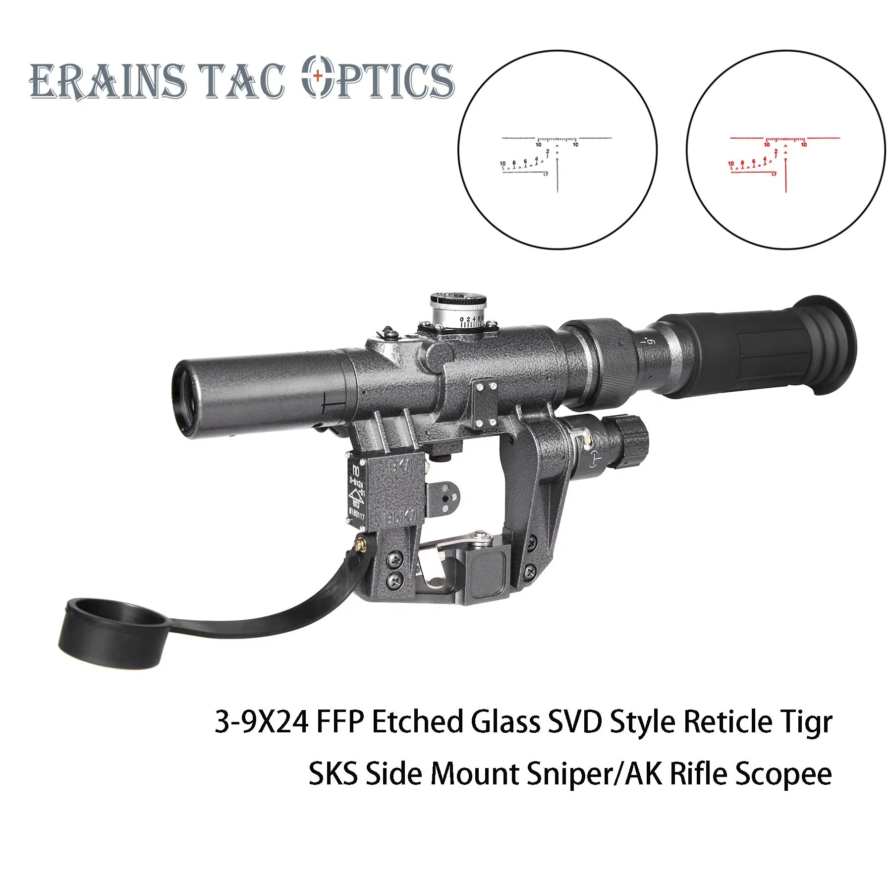 Draguno Gun Scope with Svd 3-9X24 First Focal Plane Red Illuminated Reticle Weapon Scope Hunting Sniper Weapon Sight