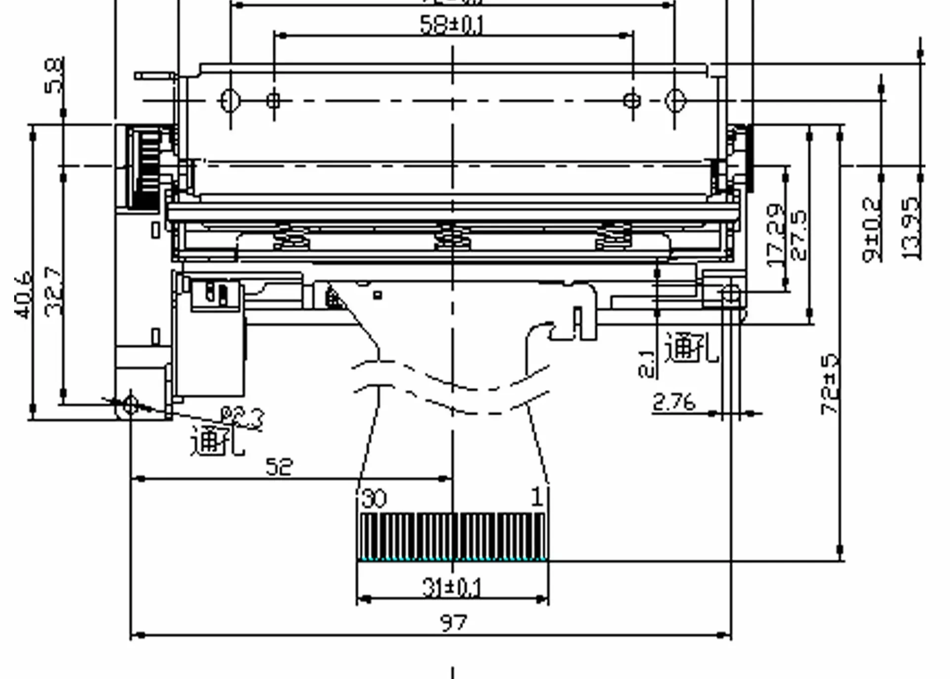 3 Inch 80mm Thermal Printer Mechanism Head JX-3R-05 for POS Cash Registers Machine compatible with EPSON M-T541AP/AF