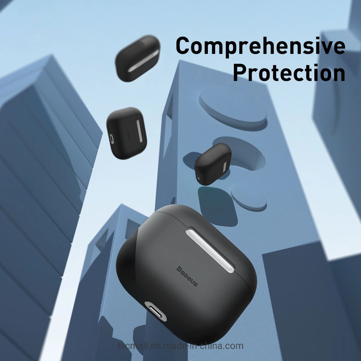 Étui en silicone Baseus super mince couvercle de protection de l'écouteur pour Airpods 3 - Noir