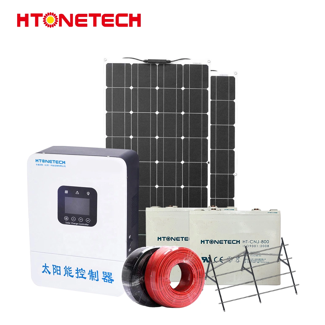 Htonetech Smart Hybrid Home off Grid Solar Systems Kit Factory China 8kw 10kw 51kw Solar Energy System for Commercial