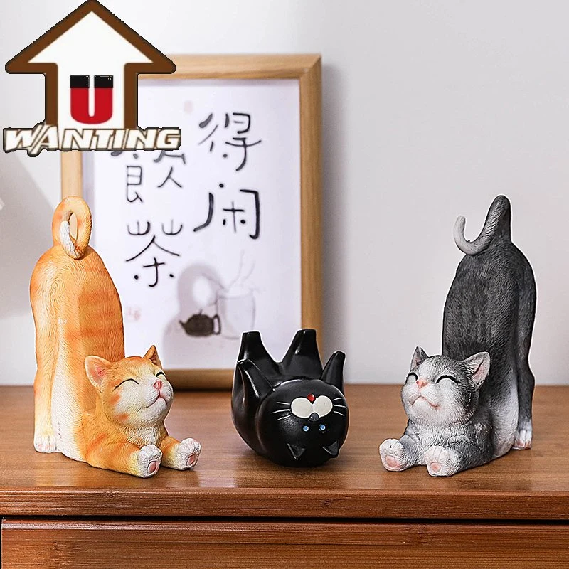 Promotional Gift Lovely Cat Handmade Resin Craft Room Desktop Ornament Wholesale/Supplier Price