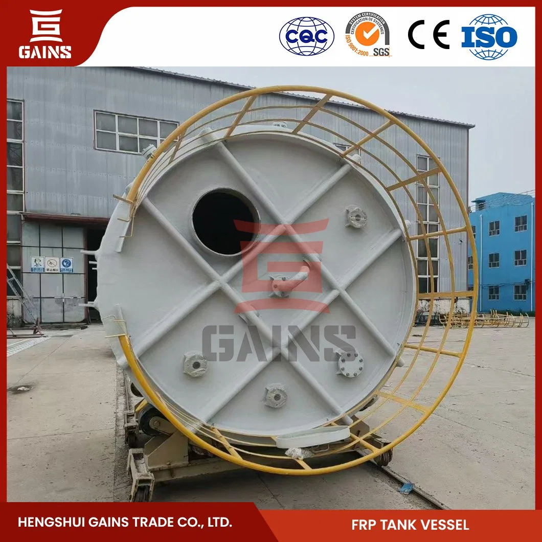 Gains Vertical Storage Tank Suppliers FRP Pressure Vessel Water Filter Tank China Sodium Hypochlorite GRP Storage Tank