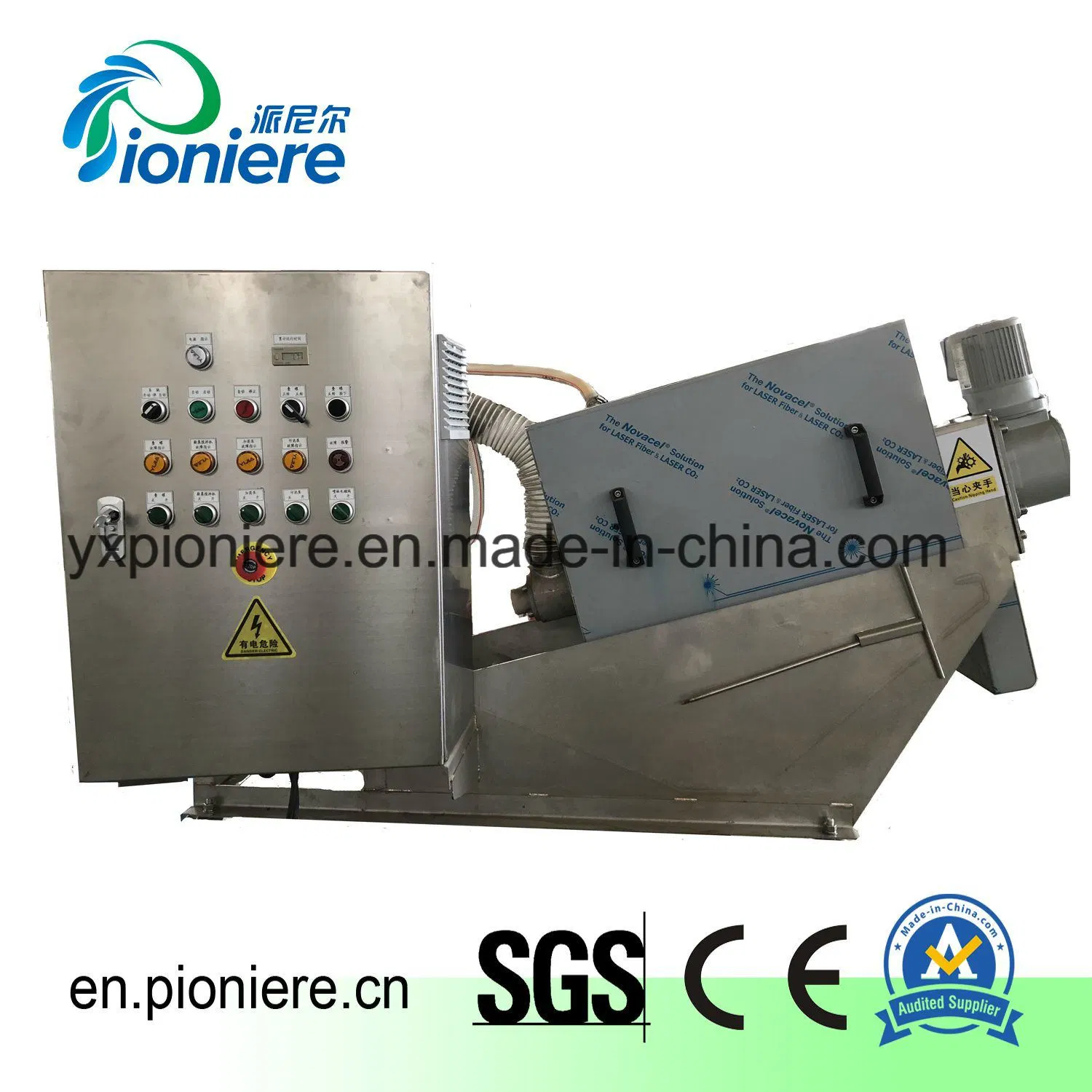 Supply Industrial Sewage Sludge Treatment Equipment Stack Screw Sludge Dewatering