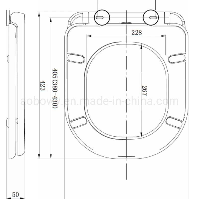 British Market D Shape UF Toilet Seat Slow Close and Quick Release Function