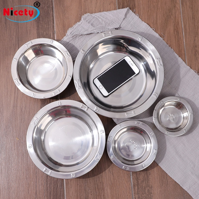 Venda por grosso Novo Design em aço inoxidável Dog Bowl de Aço Inoxidável Pet Food bebendo Taça de Alimentação