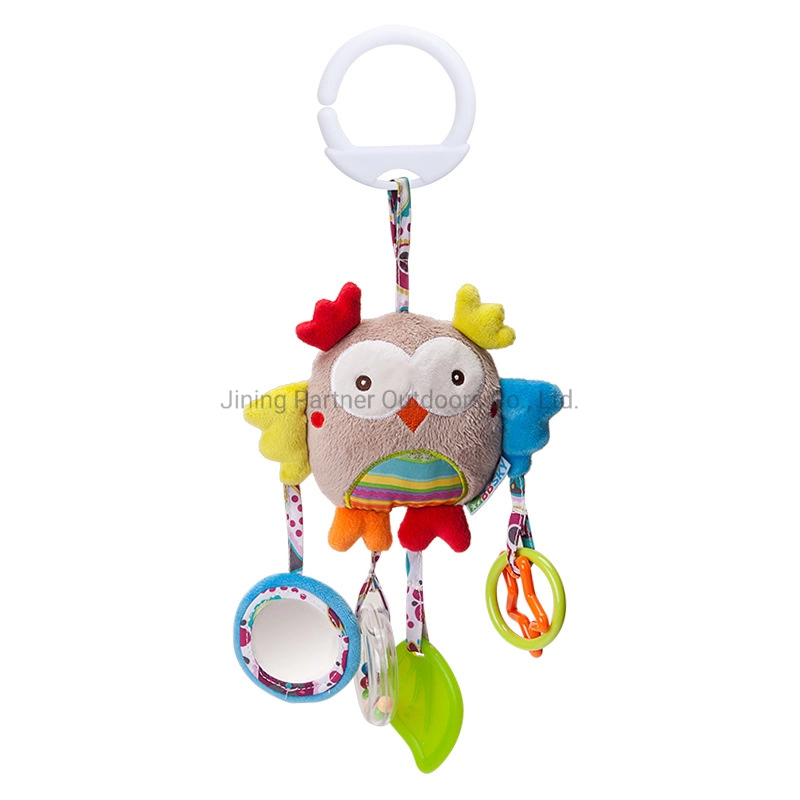 Nouveau-né farcies Cat Owl Lit de bébé des jouets en peluche avec jouets de dentition Hochet mâcher