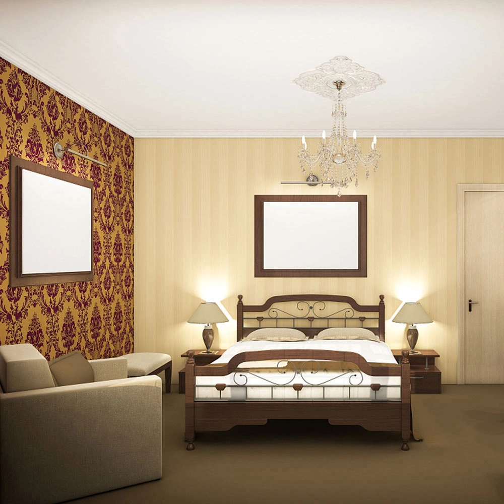 Luxe de haute qualité mobilier d'hôtel en bois massif ensemble de chambres très grand lit