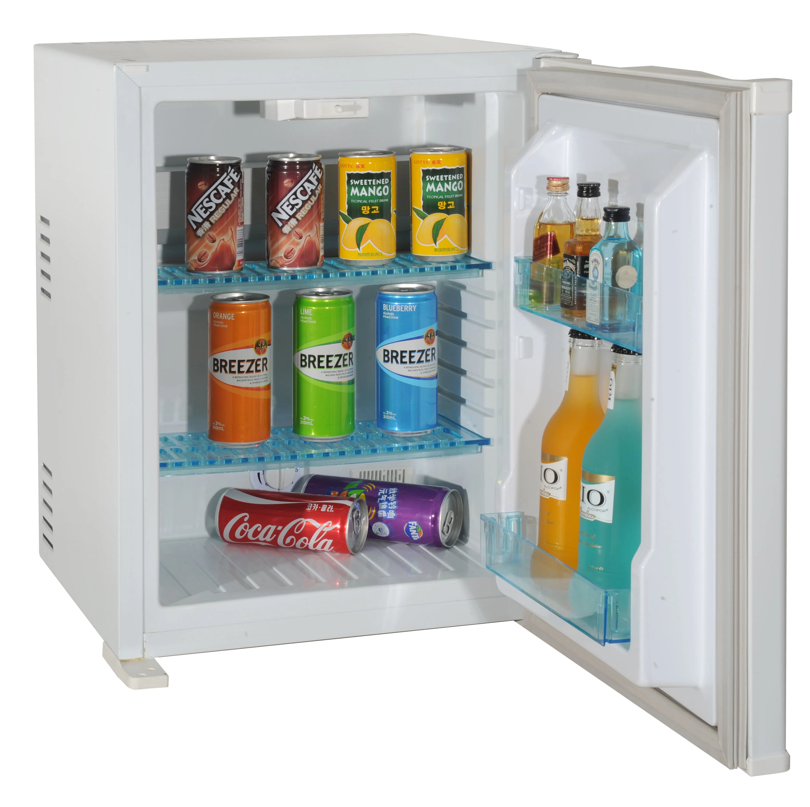 Mini abschließbar 30L Weiß geräuscharmer Bar Top Kühlschrank solide Tür