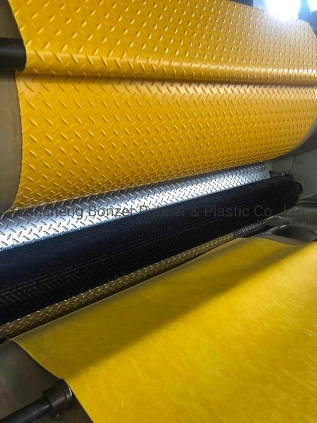 2 Meter Wide Black Yellow Anti-Slip Mat Diamond Rubber Mat