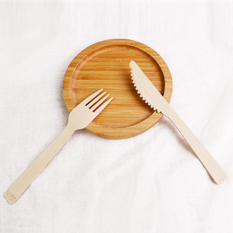 Bamboo Tableware Biodegradable Disposable Bamboo Fork Spoon Knife