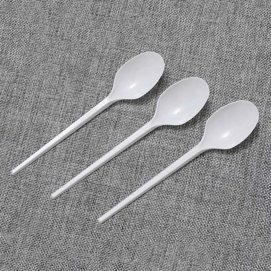 Cheap Restaurant Utensils Plastic Bulk Disposable Plane Cutlery Medium Spoon