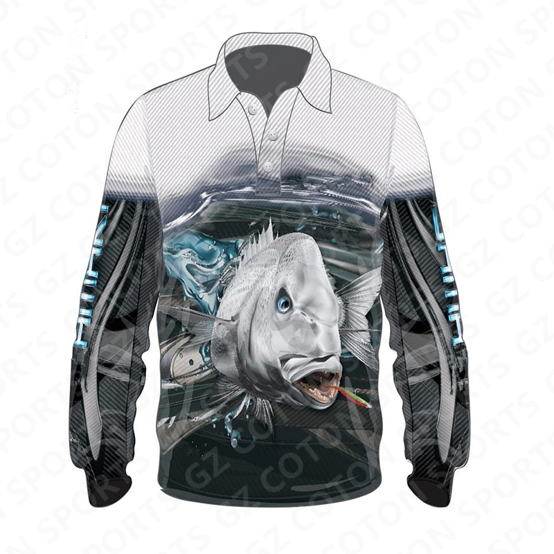 Maßgeschneiderte Herren Angeln Kleidung Sublimation Turnier Blank Langarm Angelshirts