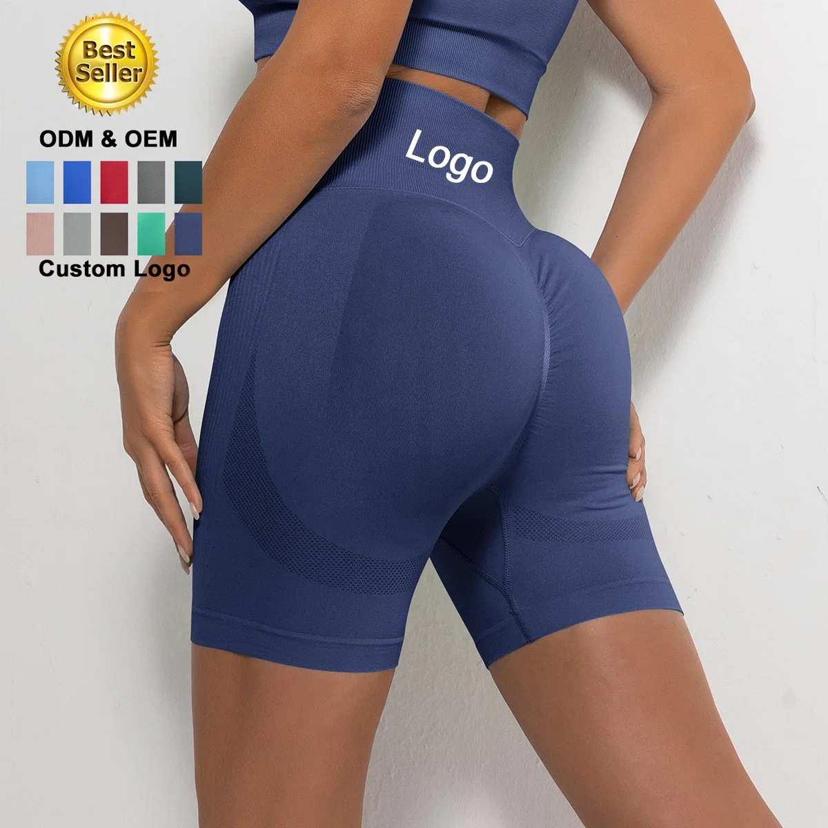 Wholesale High Waisted Seamless Gym Sports Women Yoga Shorts Breathable Slim Fit Sweatpants Sexy Peach Butt Hip Lift Workout Short