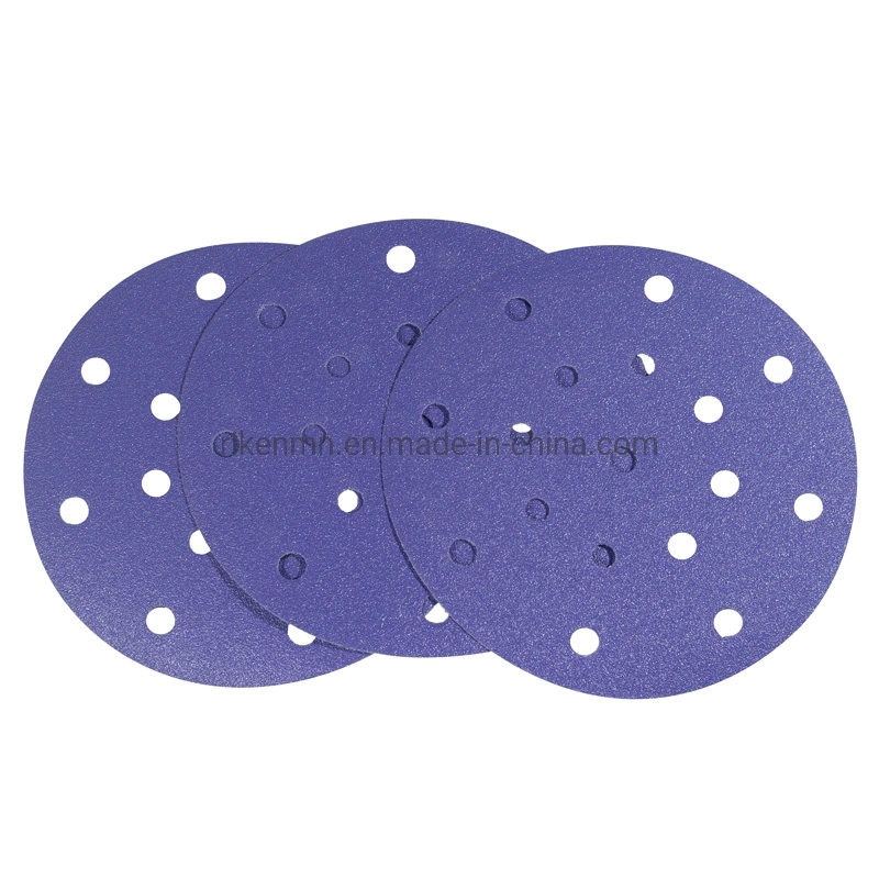 Wholesale 6" Self Adhesive Abrasive Paper Purple Ceramic Sanding Disc for Dry Wall