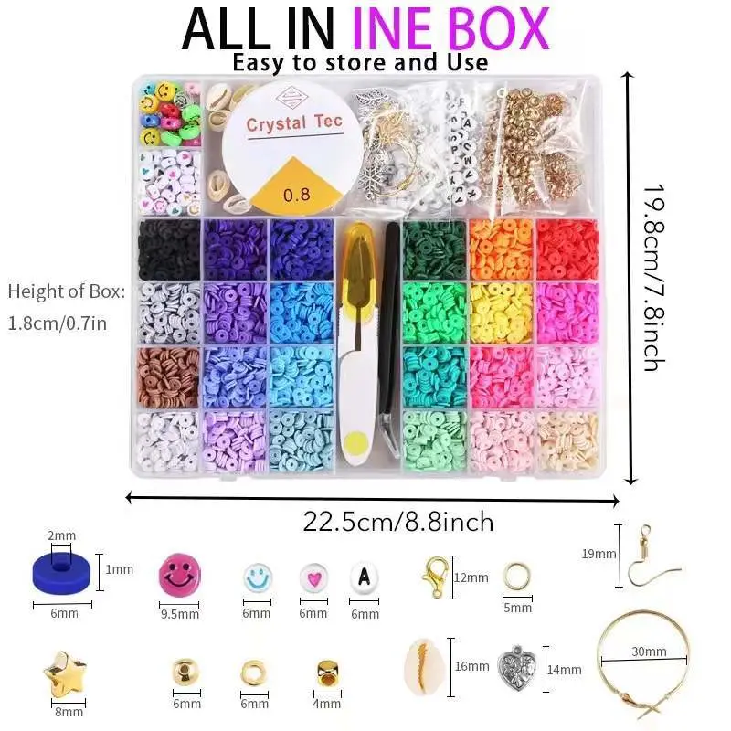 DIY Polymer Clay Beads Kit Jewelry Making for Children Craft