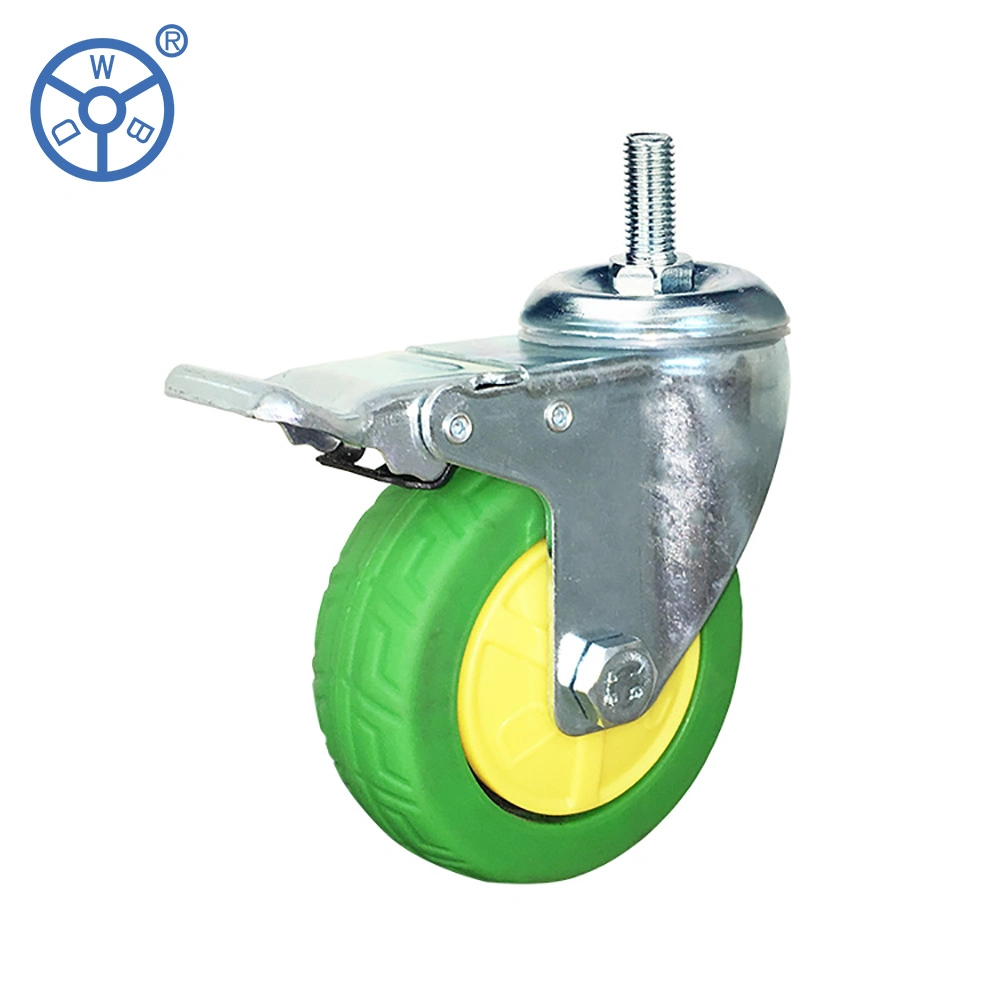 100X32 TPR Caster Wheel with Bearings for Trolleys Push Cart