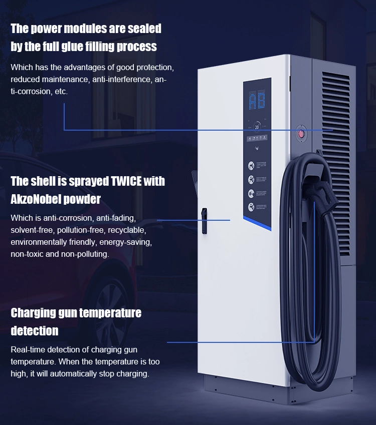 Auto EV Ladestation 80 kW EV Auto Ladegerät schnell EV-Ladegerät für Elektroschiffe im Freien