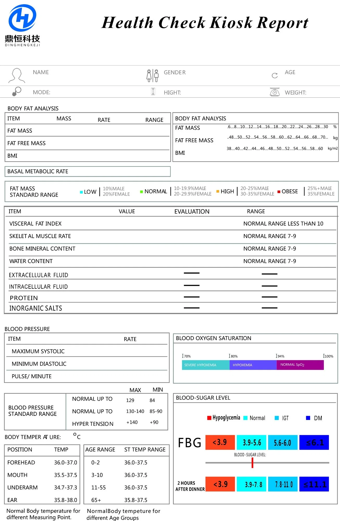 Dhm-800c Digital escala de peso y altura la altura de la presión arterial de IMC de publicidad de la máquina de peso