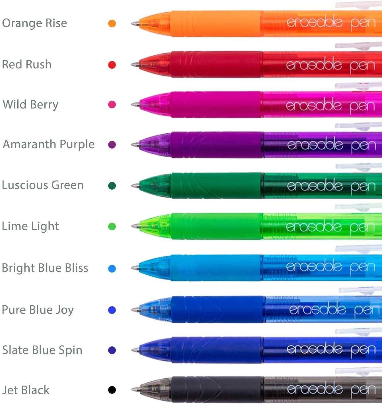 Push Action Erasable Gel Pen Multi-Color Erasable Bullet Tip Water Pen Office Stationery Press Type Thermal Erasable