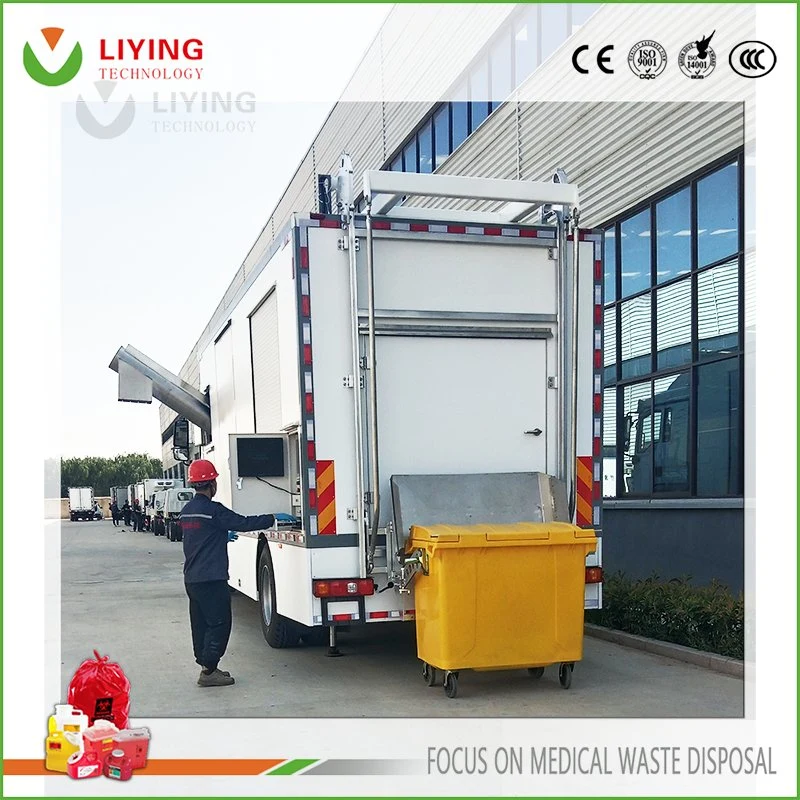 Mobile Medical Instrument Infectious Waste Microwave Diposal Machine Hospital Clinic Waste Shredder Truck