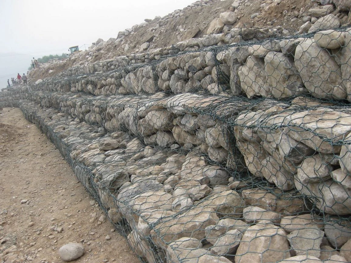 Galvanized/PVC Coated Hexagonal Gabion Wall for Anti Water Flood