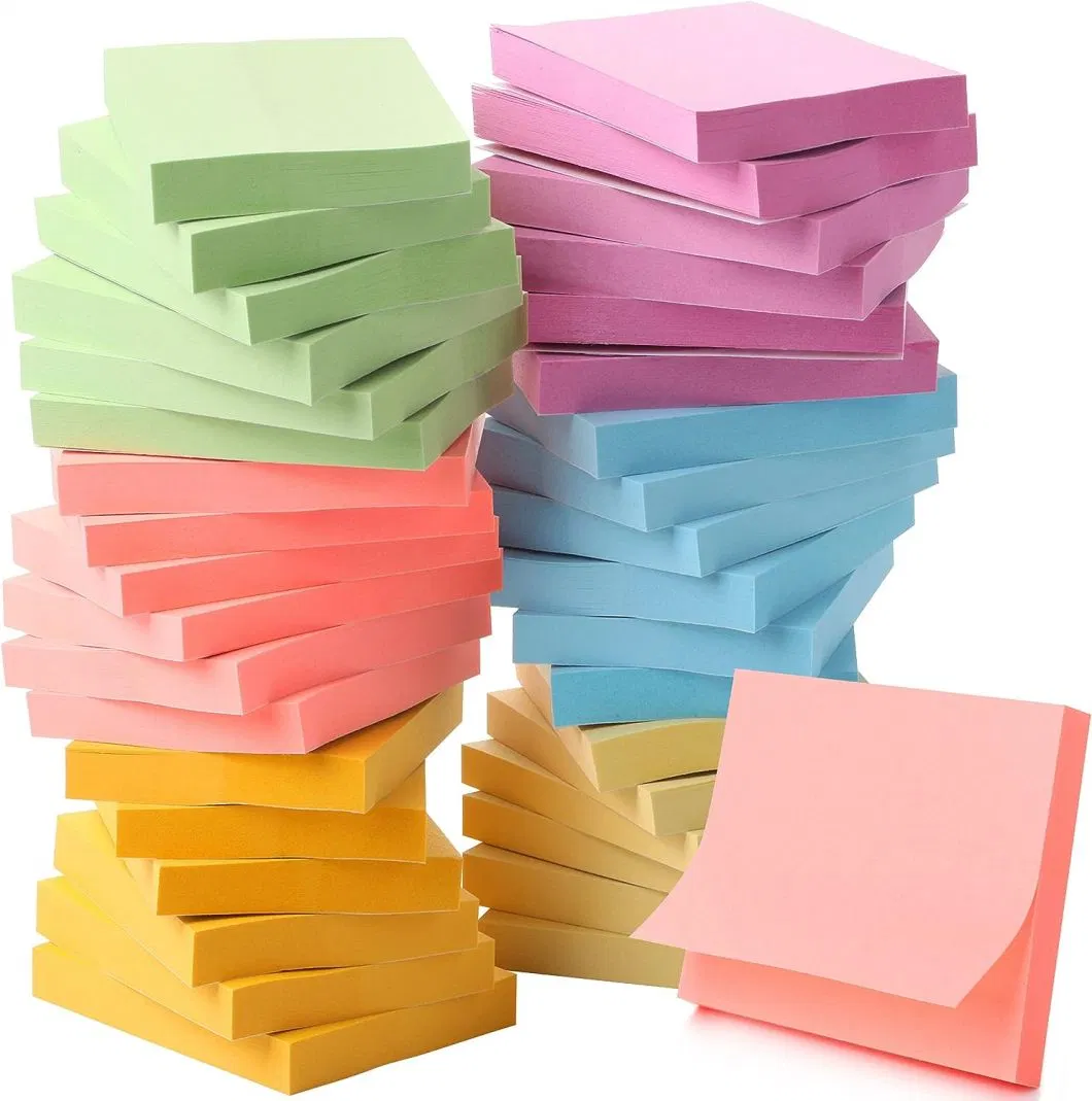 Hot Sale Bright Colors Self-Stick Pads 3X3 Inches Sticky Notes Blank Memo Pads Custom Logo Note Pad