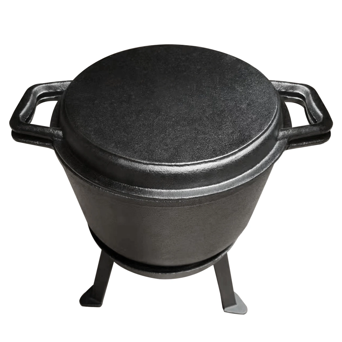 2024 Nova Style 5 L, 10 L, 12 L, Camping Exterior, em forma de cavalete Ferro fundido pressão fogão ferro fundido Cauldron holandês Forno