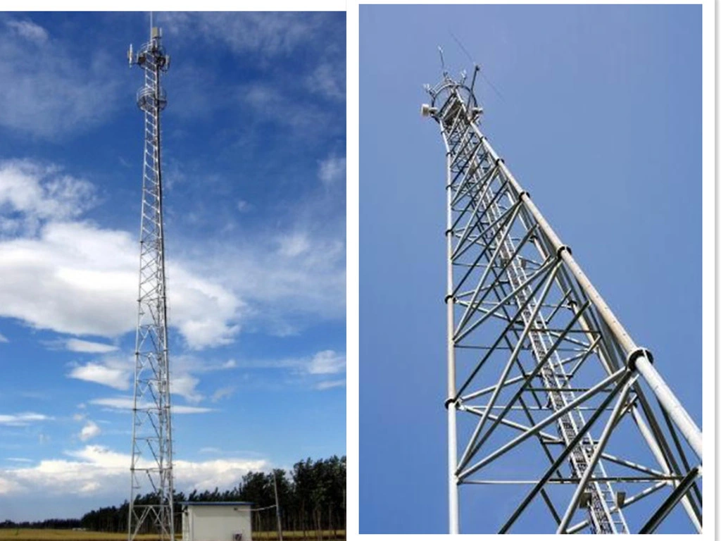 Cuatro patas de acero galvanizado angulares de la torre de comunicaciones