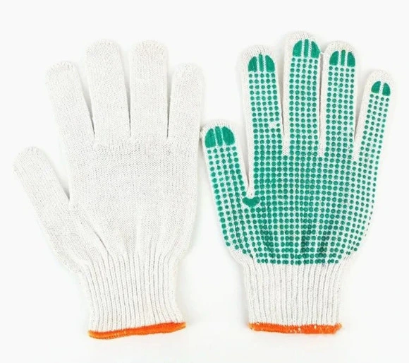 Guantes de PVC con puntos Guantes de punto de algodón con guantes de trabajo de puntos