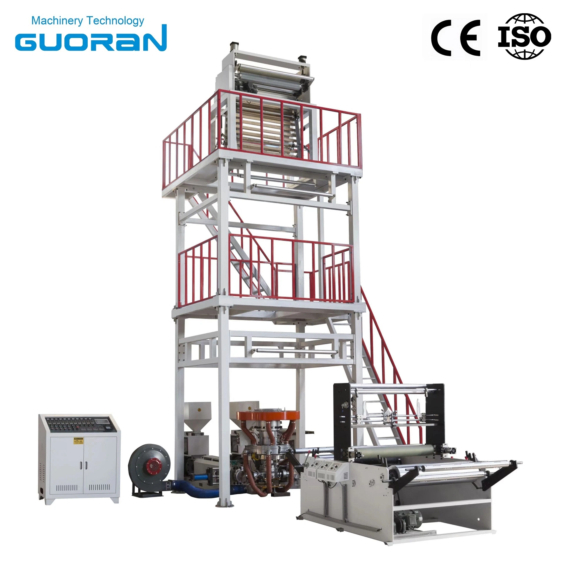 Three Layer Co-Extrusion PE LDPE HDPE LLDPE Heat Hot Shink Shrinkable Film Blown Extrusion Blowing Extruder Machine Price