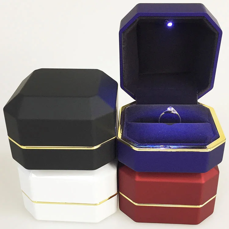 2023 Hot Sell Wholesale/Supplier and Retail LED Light Jewelry Box Colorful Trinket Ring Box