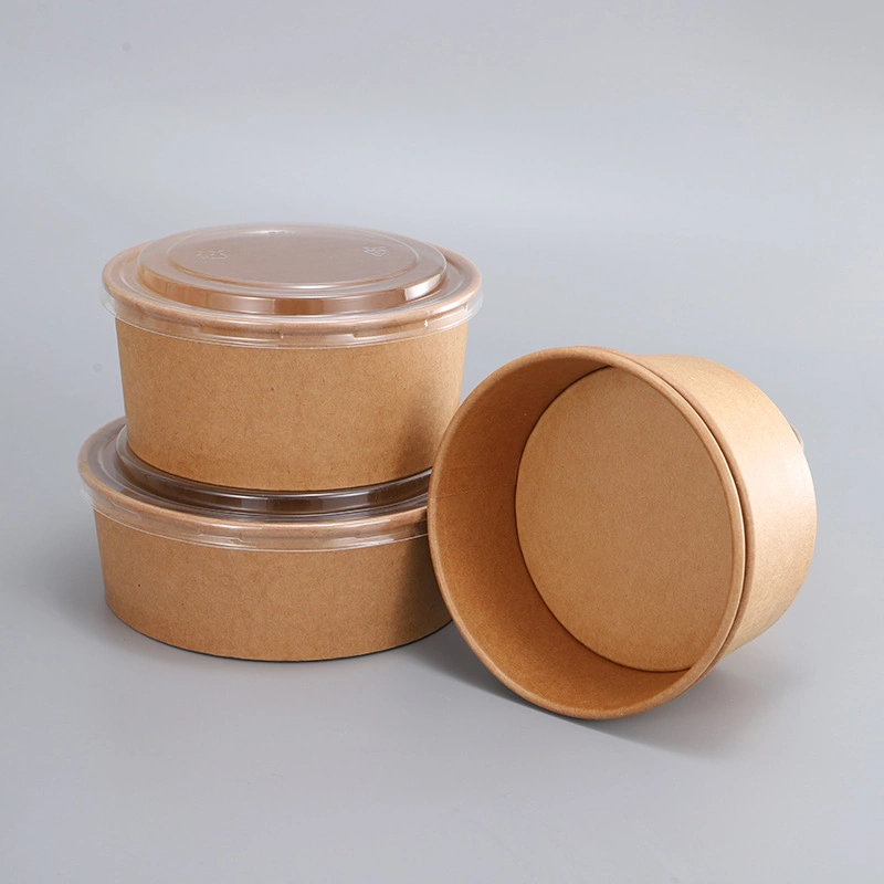 42oz 1300ml Eco friendly Kraft PLA forrados en cuclillas sopa los recipientes de comida