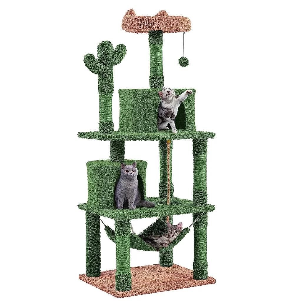 62in Cactus Cat Tree King Activity Center Large Cat Condo