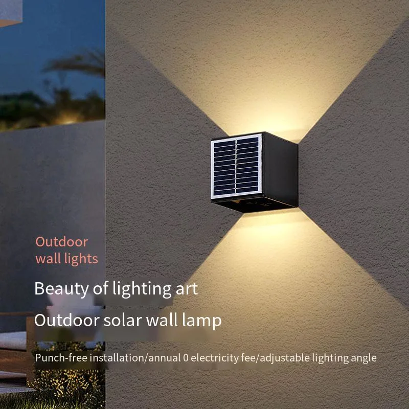 New Style Powered Garden LED Light Outdoor Waterproof Solar Wall Lamp Square