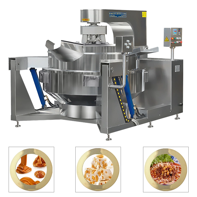 Commercial Automatic Multi Function Planetary Tilting Potato Chicken Egg Jam Mixing Making Electric Gas Steam Dessert Sauces Cooking Pot