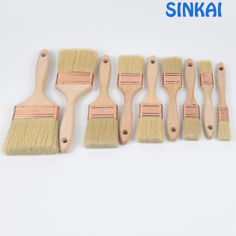 Pure Natural Bristle Wooden Handle Painting Brush 4"Inch