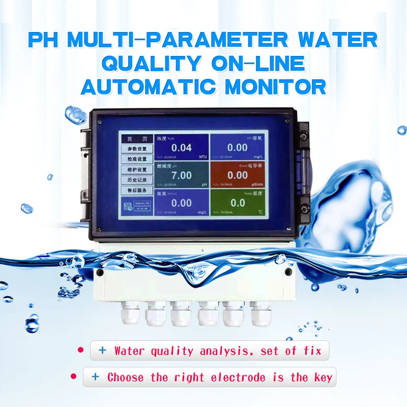 Las aguas residuales del medio ambiente digital en línea el Analizador de calidad del agua pH-metro