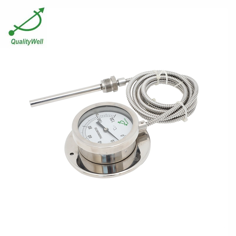 2.5" Bottom Connection Pressure Type Thermometer with Bcak Flange