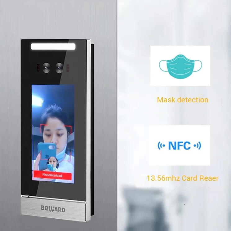 5 Inch SIP Two Way Talk Face Reader Free API Sdk NFC Time Attendance Door Access Control System