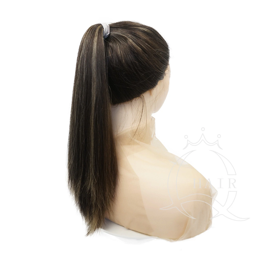 2022 Hot Sale Top Quality 100% Human Hair Virgin Hair Lace Top Ponytail Wig Wonder Wig Band Fall Wig Half Wig Custom Wigs for Lady with Beauty or Medical Use