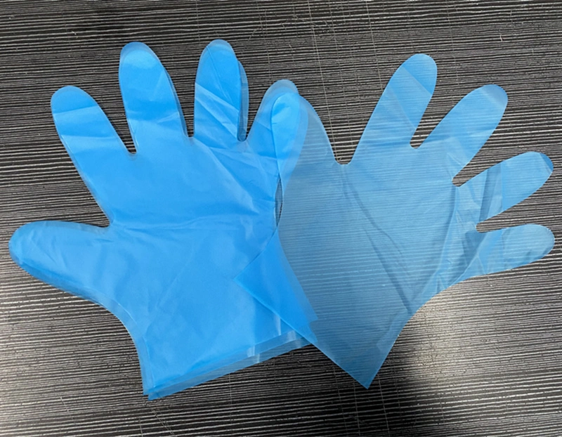 Natural White and Blue TPE Gloves Household Daily Use Food Grade Disposable Water Proof TPE Glove