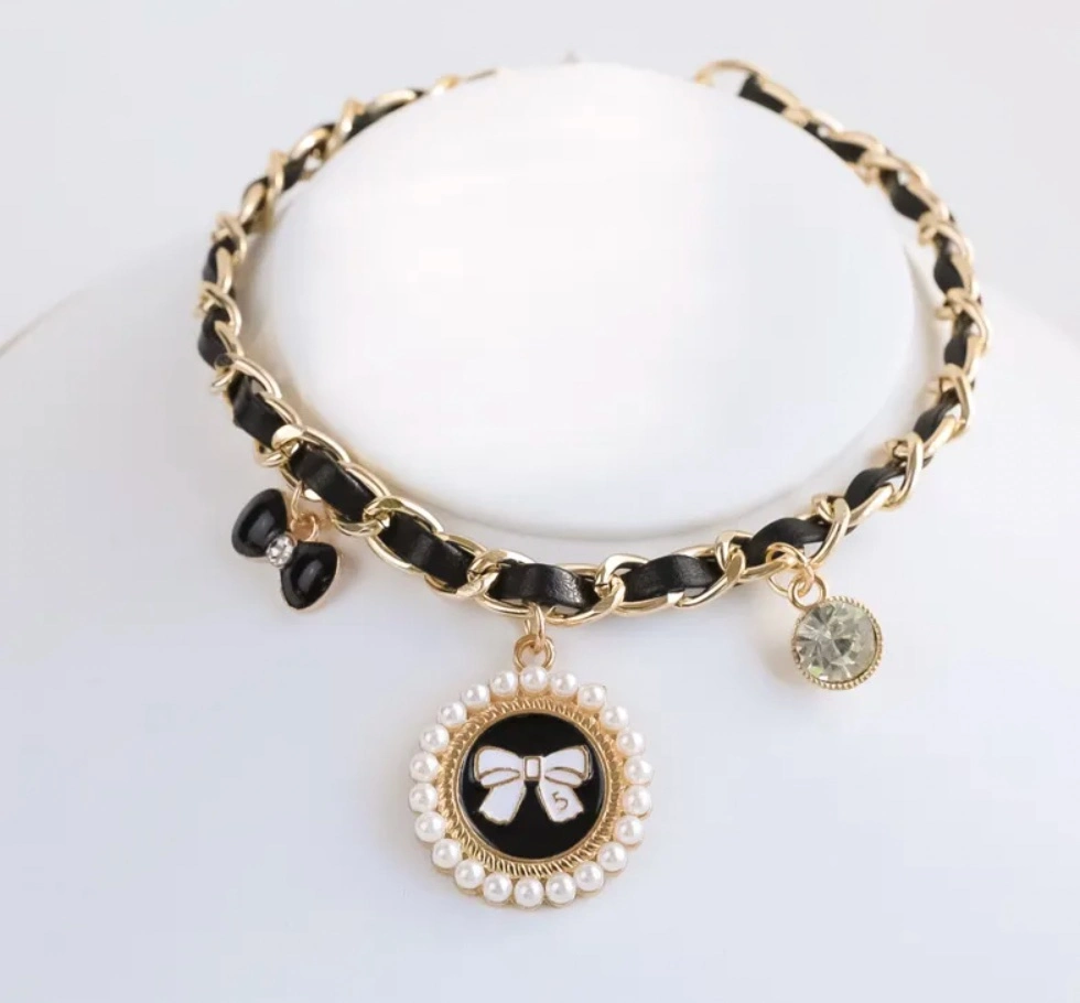 Pets Black Necklaces Princess Elegant Pearl Collars Cheap Cats Necklaces