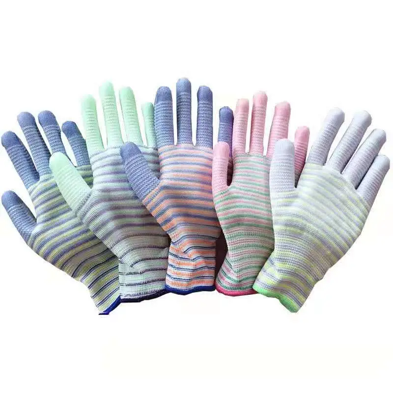 Protection personnelle enduit PU colorés anti statique des gants de jardinage de la sécurité de PU Gant