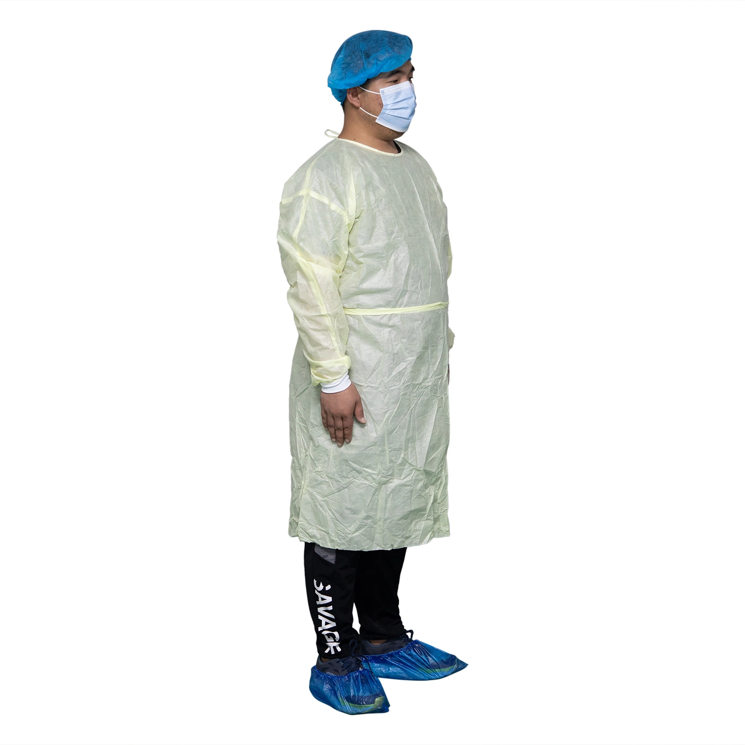 Vêtement de protection médical chirurgical jetable isolation avec ce