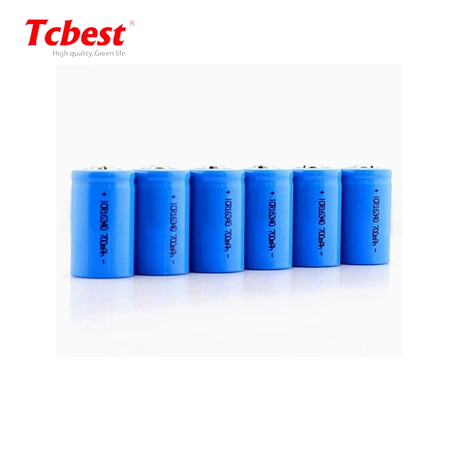 Hot Sale PVC bleu 3,7 V 600mAh 16340 de la batterie rechargeable Batterie cylindrique de l'IC16340 Lithion Ion