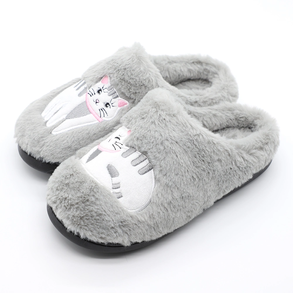 TPR seul hiver moelleux en peluche intérieure floue a disparu à la Fausse Fourrure Chaussons pour les femmes Lady diapositives pantoufles