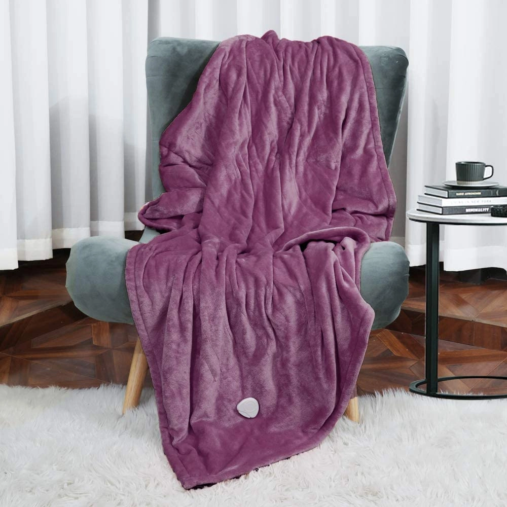 Cuddly Soft Fleece Battery Powered Heated Blanket with Fast Heating Technology